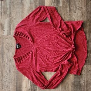 Womens red long sleeve shirt